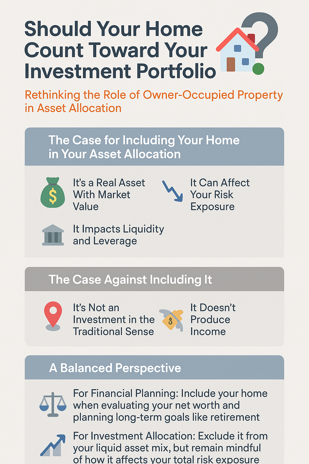 Should I consider my residential home as part of asset allocation